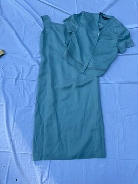 Women’s Teal Midi Dress with Matching Bolero Jacket